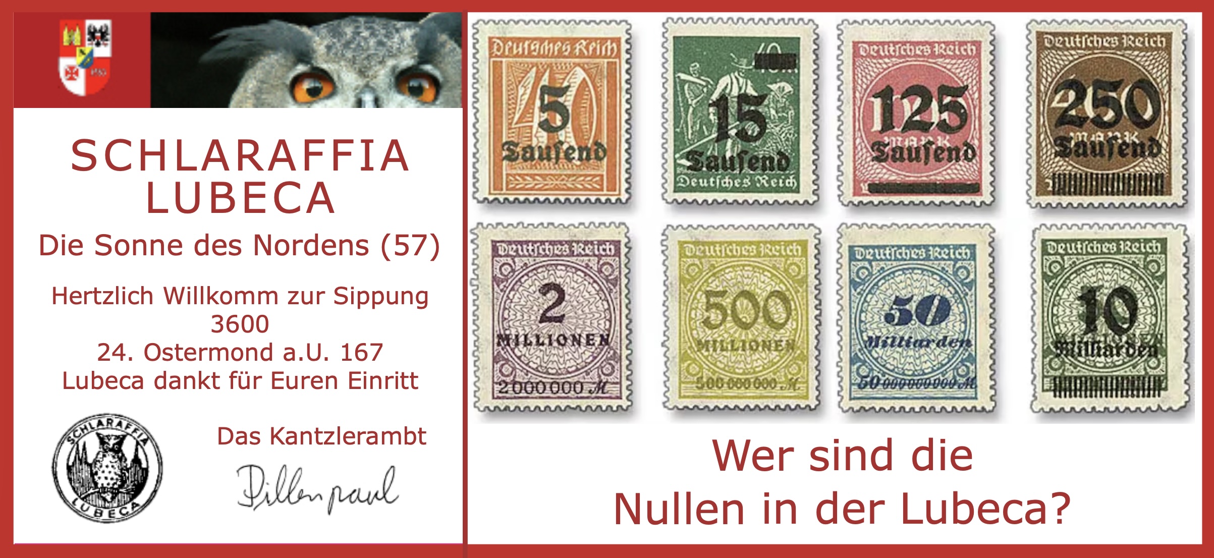3600: Wahlschlaraffiade (Labskaus „satt“)/ Wer sind die Nullen in der Lubeca?
